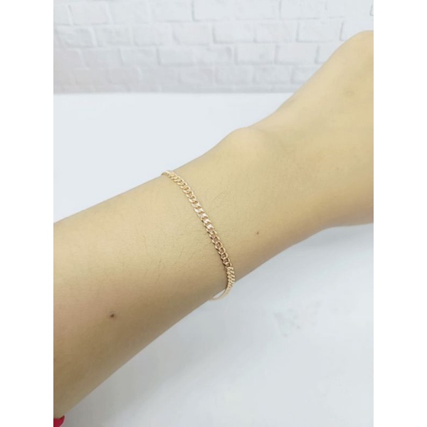 GELANG PERAK ASLI SILVER 925 LAPIS EMAS/GELANG RANTAI SISIK NAGA POLOS KECIL/ASLI SILVER/FASHION WANITA