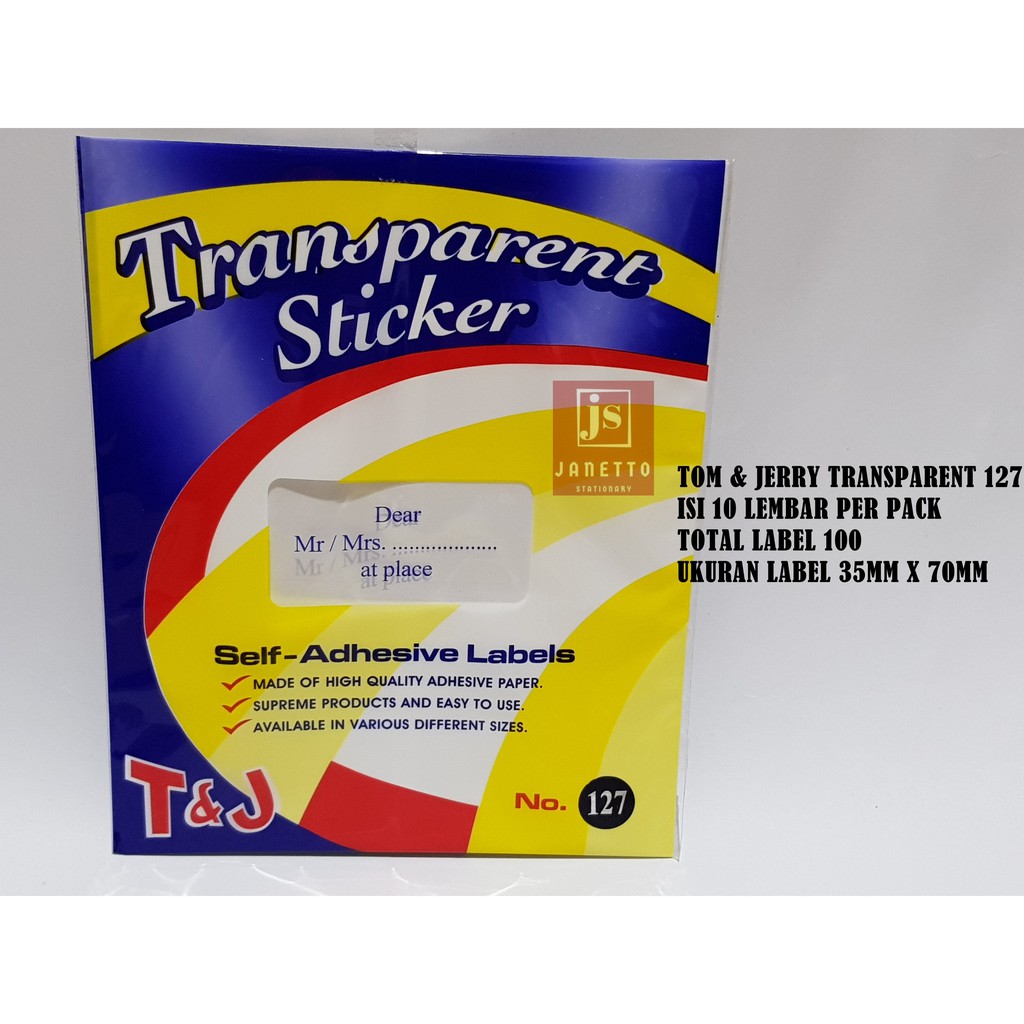 Label Undangan Transparan 127 Tom Jerry Shopee Indonesia