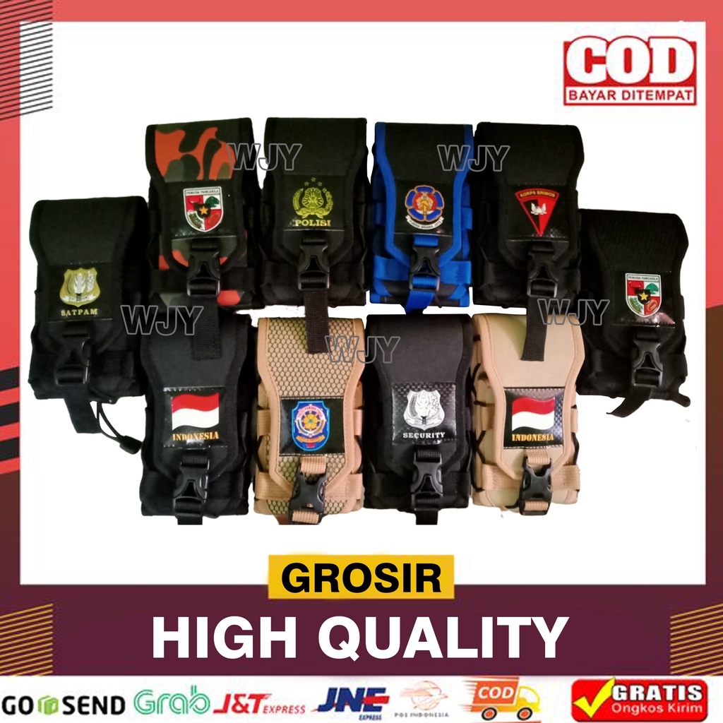Sarung HP Pinggang Tactical Logo Polisi/Security/Satpam/Damkar/Dishub/Satpol PP/Pemuda Pancasila