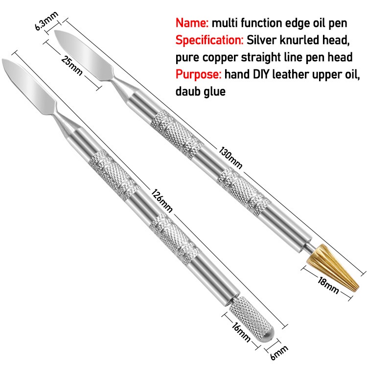 2in1 Pen Roller Leather Edge Untuk Cat Pinggir Kulit Paint Applicator / Leather Edge Oil Dye Pen Paint Roller Tool / Leather Edge Roller