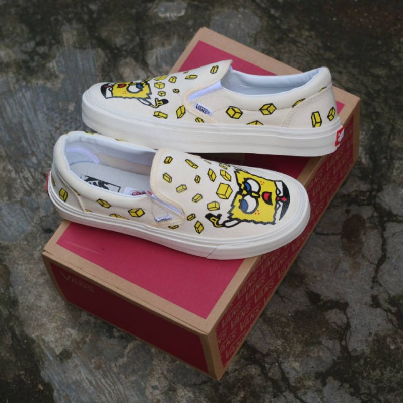 Sepatu couple vans slip on spongebob anak dan dewasa