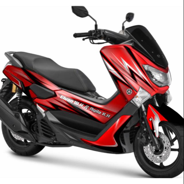 Decal nmax grafis stiker merah doff atau glossy free tambah nama khusus motif ini aja