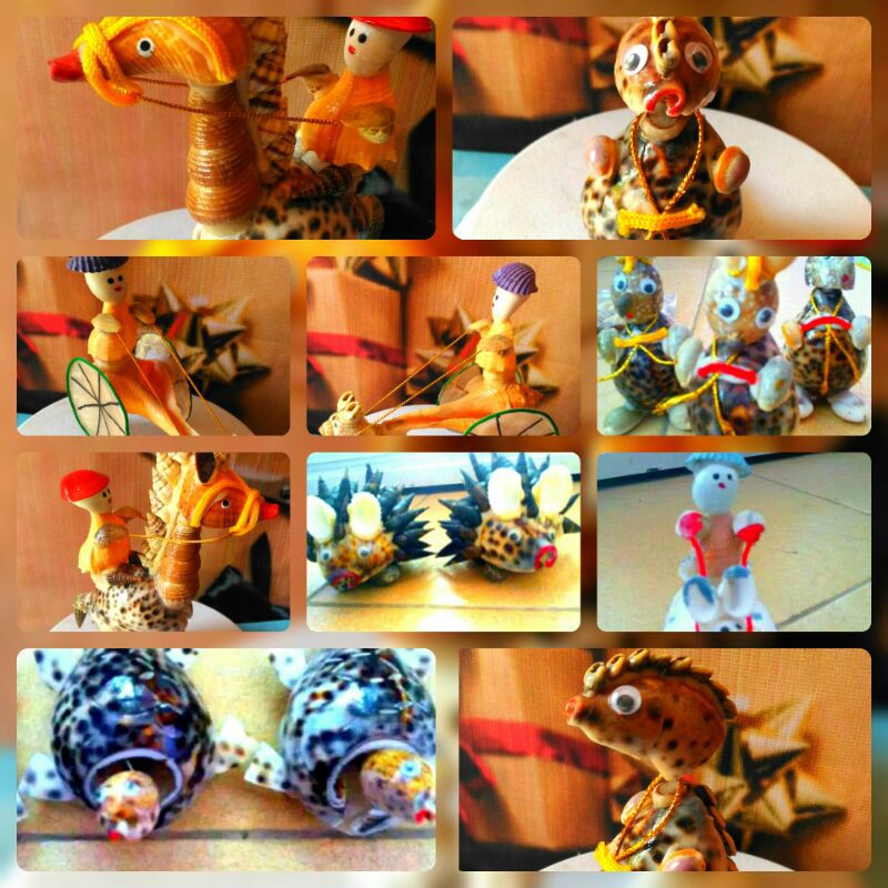 CRAFT KERAJINAN KERANG SEA SHELL BENTUK PENYU KURA, HAMSTER, LANDAK, KUDA, DINO,DLL PRAKARYA SEKOLAH