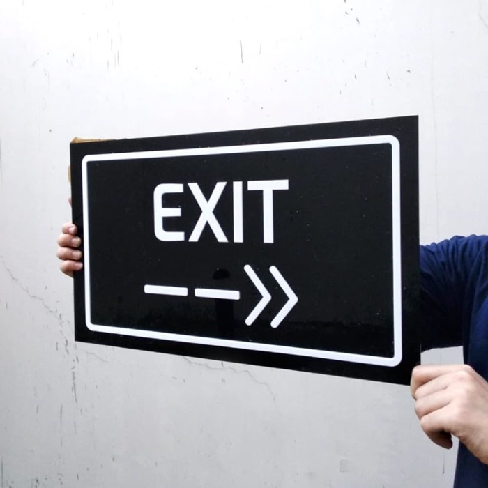 

Sign Label Acrylic Exit Jumbo| Sign Board Akrilik | Signage Elegan