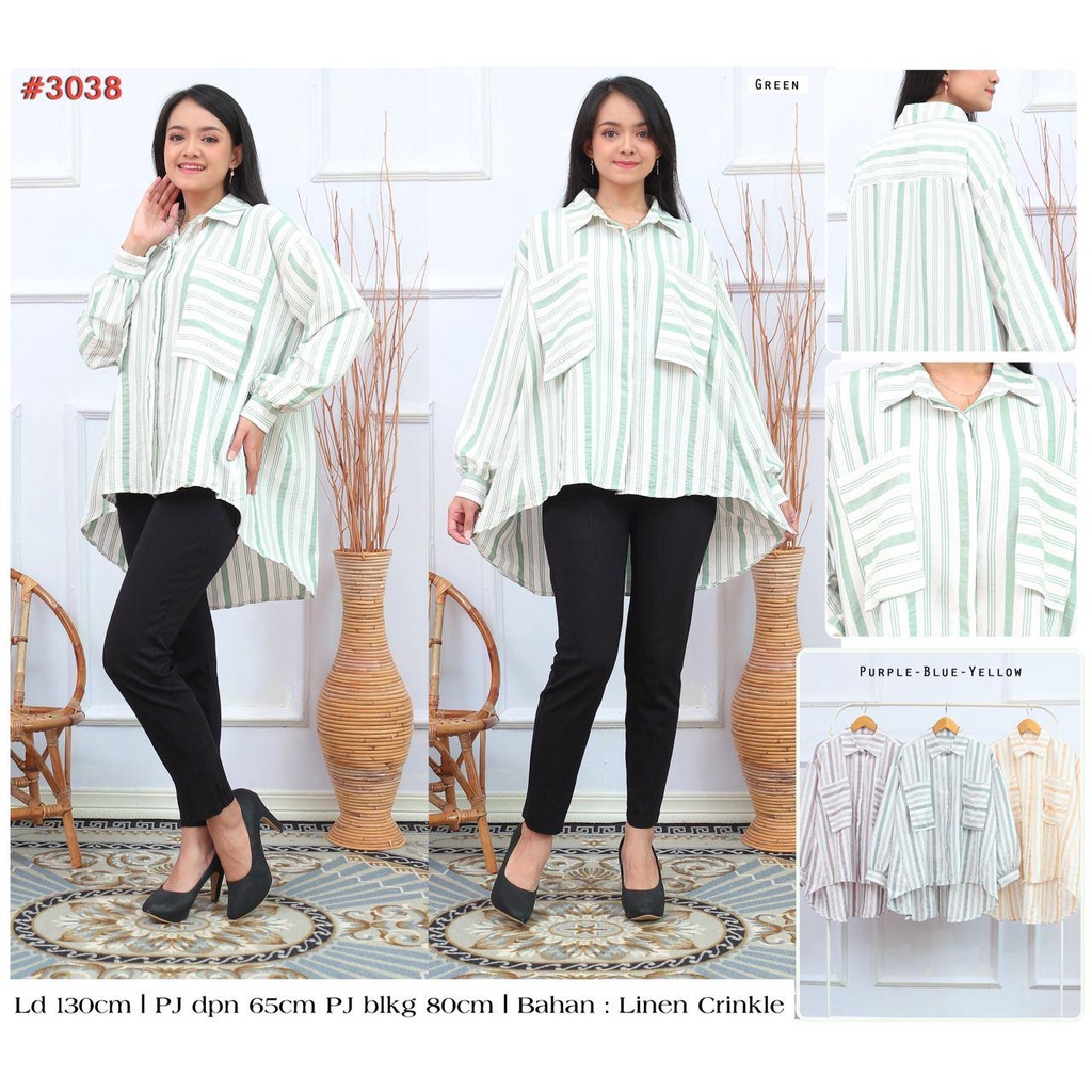 KEMEJA SALUR WANITA OVERSIZE