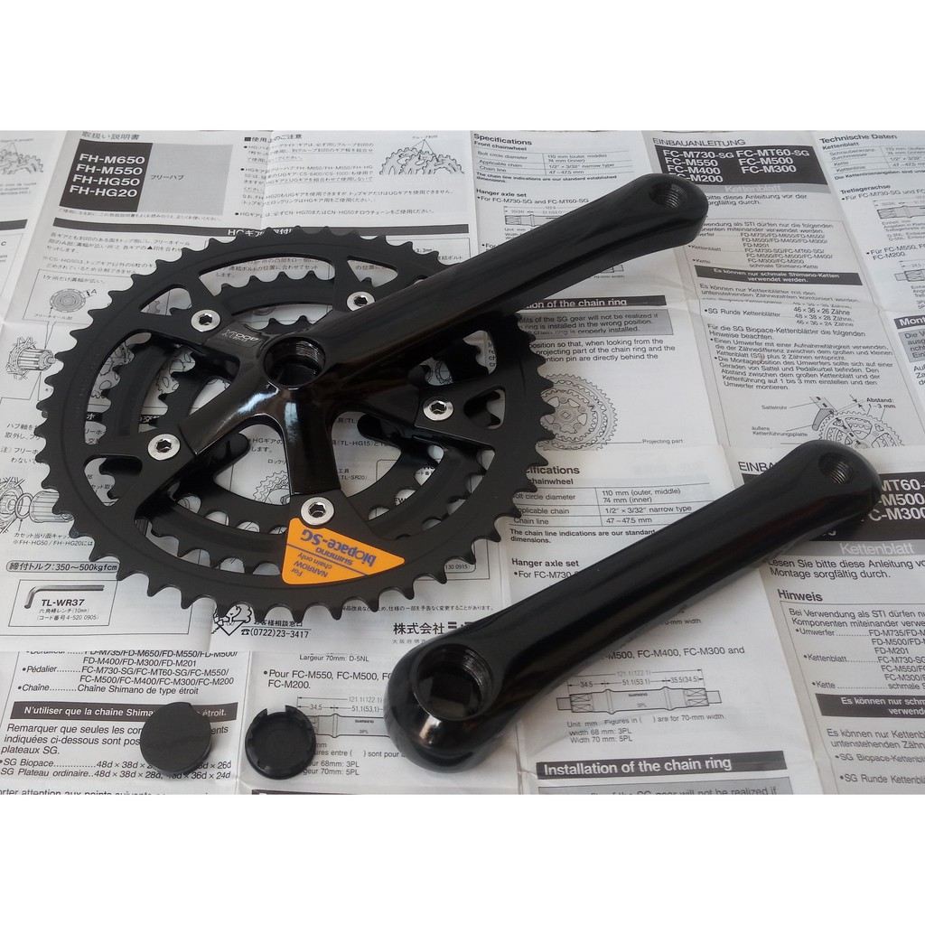 Crank Shimano Exage 400LX Chainring Oval 48T JAPAN