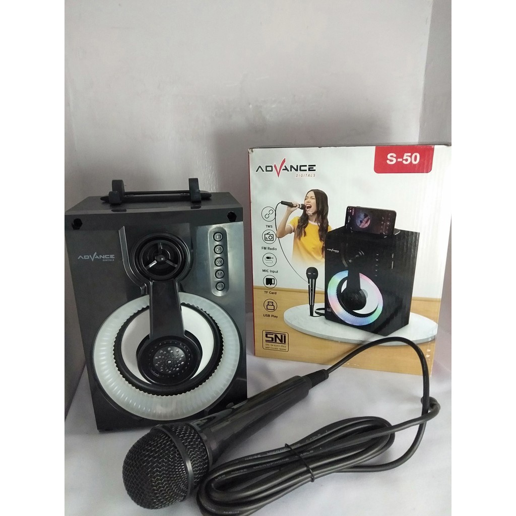 PROMO SPEAKER PORTABLE BLUETOOTH ADVANCE S50 BERGARANSI RESMI 1 TAHUN MANTAP