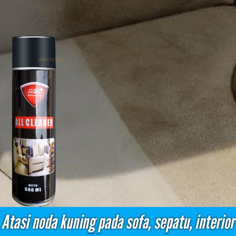 all cleaner 2 botol busa penghilang noda kuning pada sofa sepatu plafon mobil