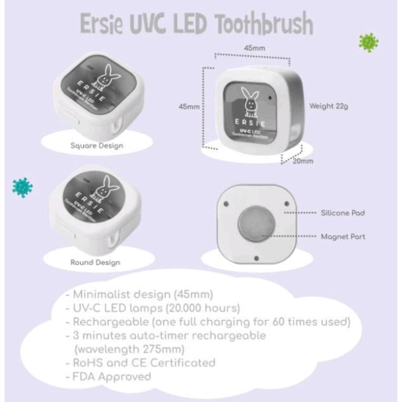 ERSIE UVC LED TOOTHBRUSH - STERILIZER UV SIKAT GIGI