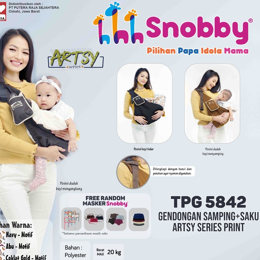 MOMS_ Snobby Gendongan Bayi Samping + Saku Print Artsy Series - TPG 5842