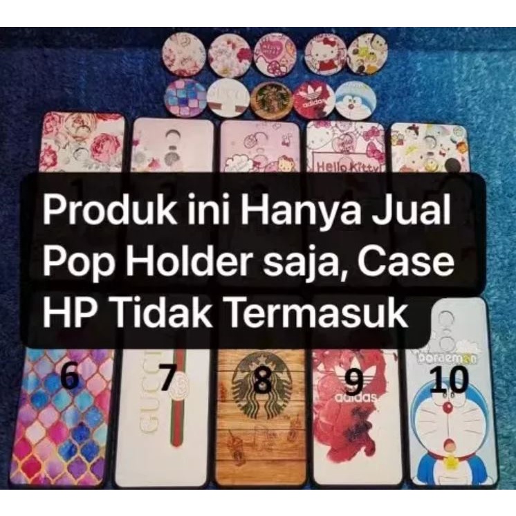 Pop Holder Buat Pemasangan di Belakang Case Handphone / Socket Standing Handphone / Holder Hp / Buat Gulung Kabel Headset