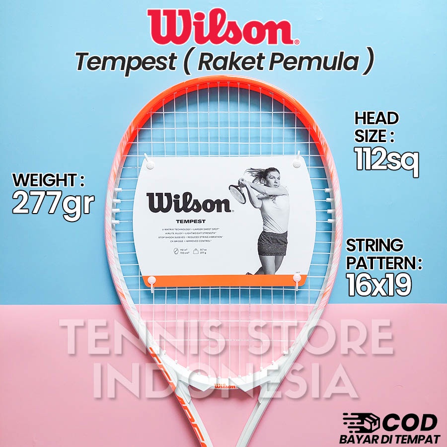 Jual Raket Tenis Pemula Wilson Tempest 112 sq / 277 gr 2022 Original