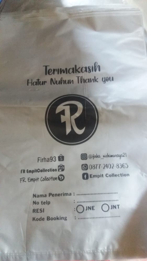 Plastik Pengiriman Online Shop / Hd Tanpa Plong Uk. 20x28cm Dengan Sablon