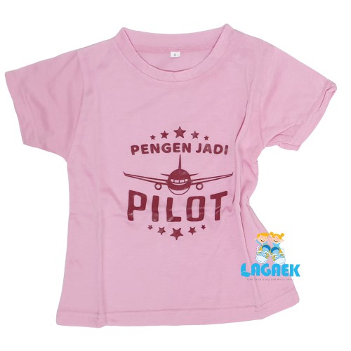 Kaos Anak Laki Laki Cita Cita Pengen Jadi Pilot Size SMLXL - Kaos Anak Tulisan Profesi - Kaos Anak Cowok Cewek