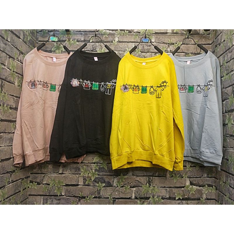 Atasan Kaos Import Polos Bordir Gambar Lucu#A305