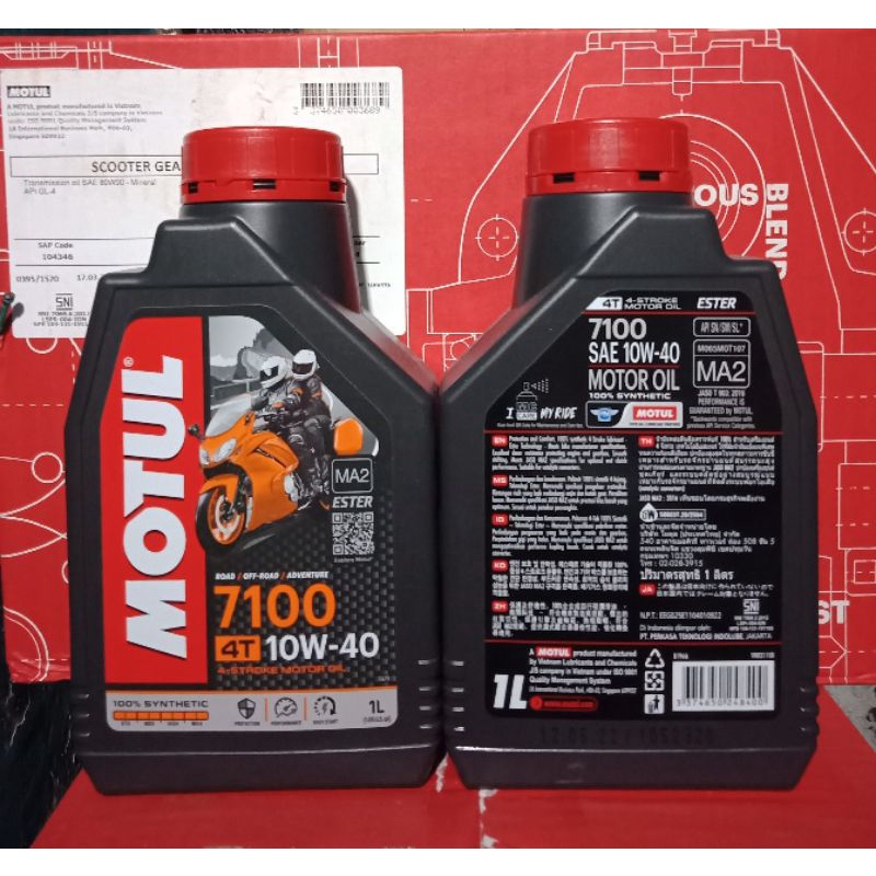 PROMO.. OLI MOTUL 7100  4T 10W-40 1L 100% SYNTHETIC ROAD/OFF ROAD/ADVENTURE , PRODUK ORIGINAL, FOR ALL 4 TAK