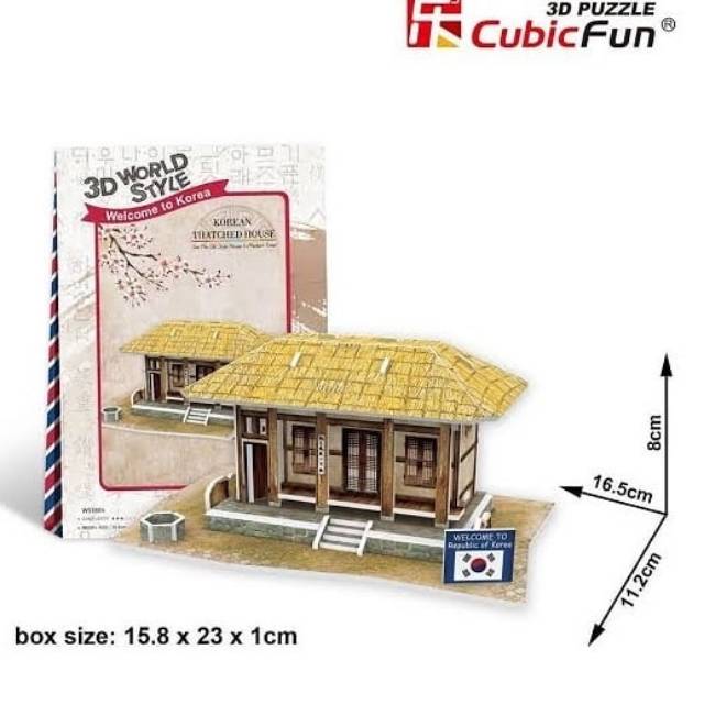 CUBIC FUN 3D WORLD STYLE PUZZLE KOREA THATCHED HOUSE