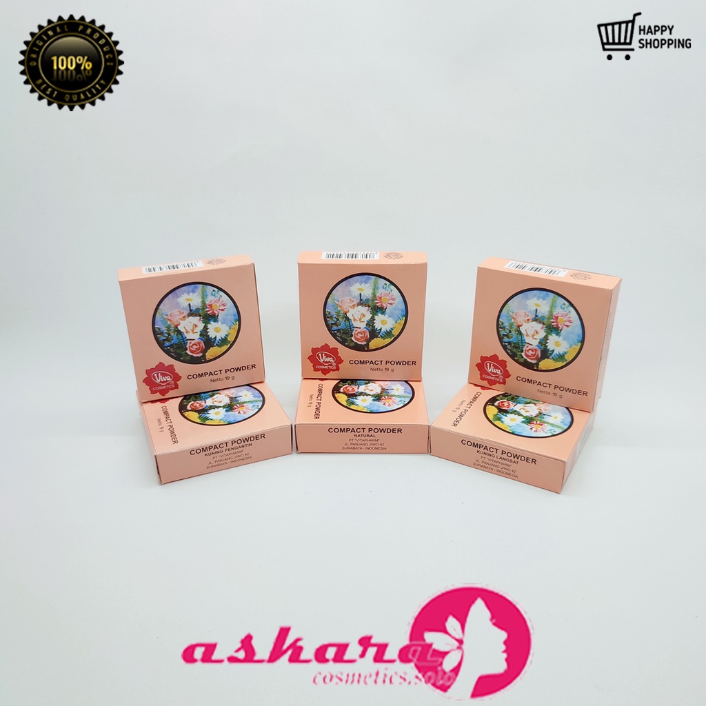 Viva Compac Powder Standard / Compac Powder LIlic / Bedak Tabur Ijo Face Powder / Bedak Zak Natural Sachet Isi Ulang