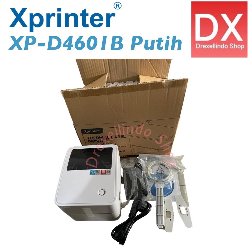 Printer Thermal BARCODE XPRINTER XP-4601B WHITE FREE HOLDER 4601B BLUETOOTH