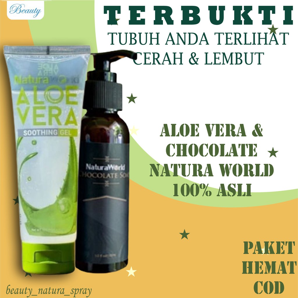 Aloe vera gel natura world / sabun chocolate naturaworld / beauty natura spray