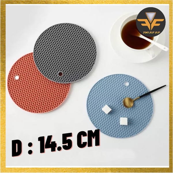 Silicone Mat Tatakan Silikon Bulat Panci tahan panas Tatakan Panci Silicone Mat tahan panas bentuk bulat Serbaguna