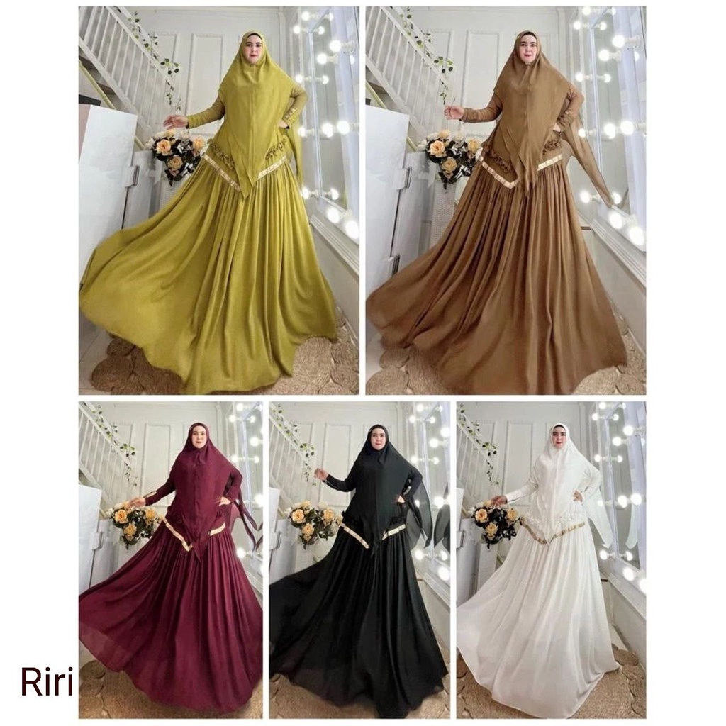 Terbaru Set Mewah Riri Syari Dress + Khimar COD