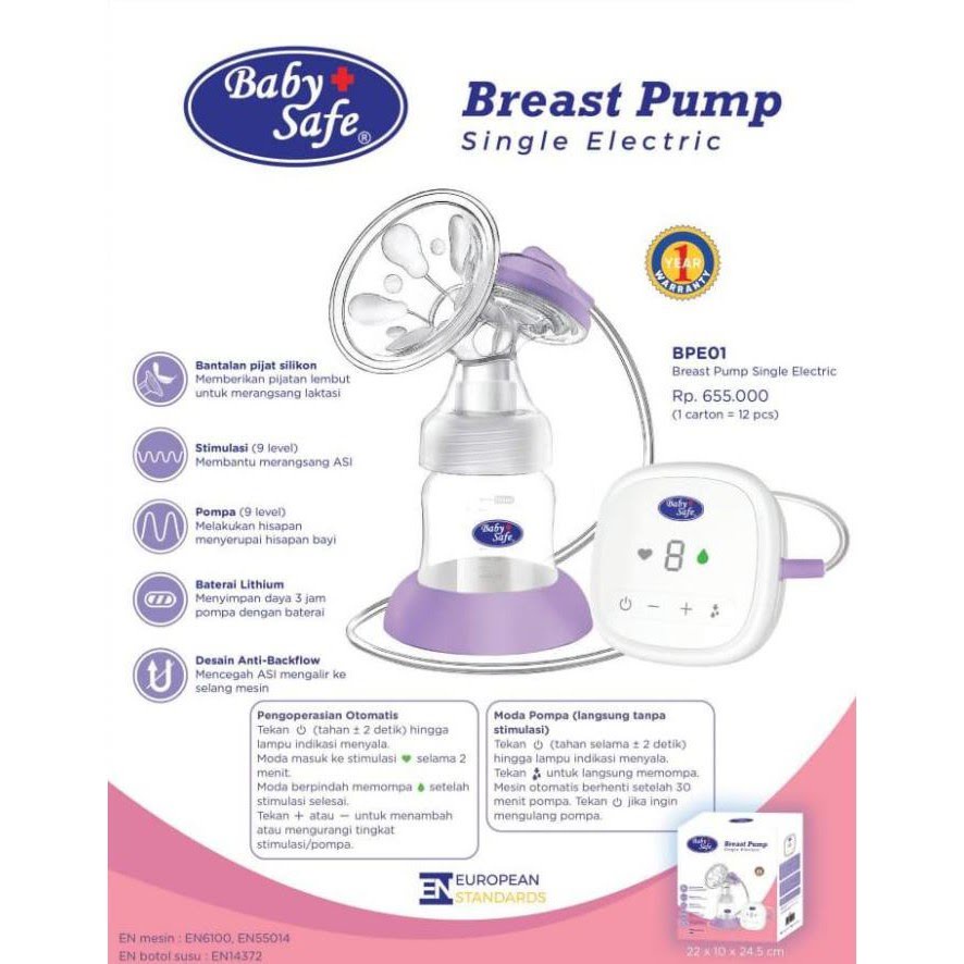 Baby Safe - Breast Pump Single Electric BPE01