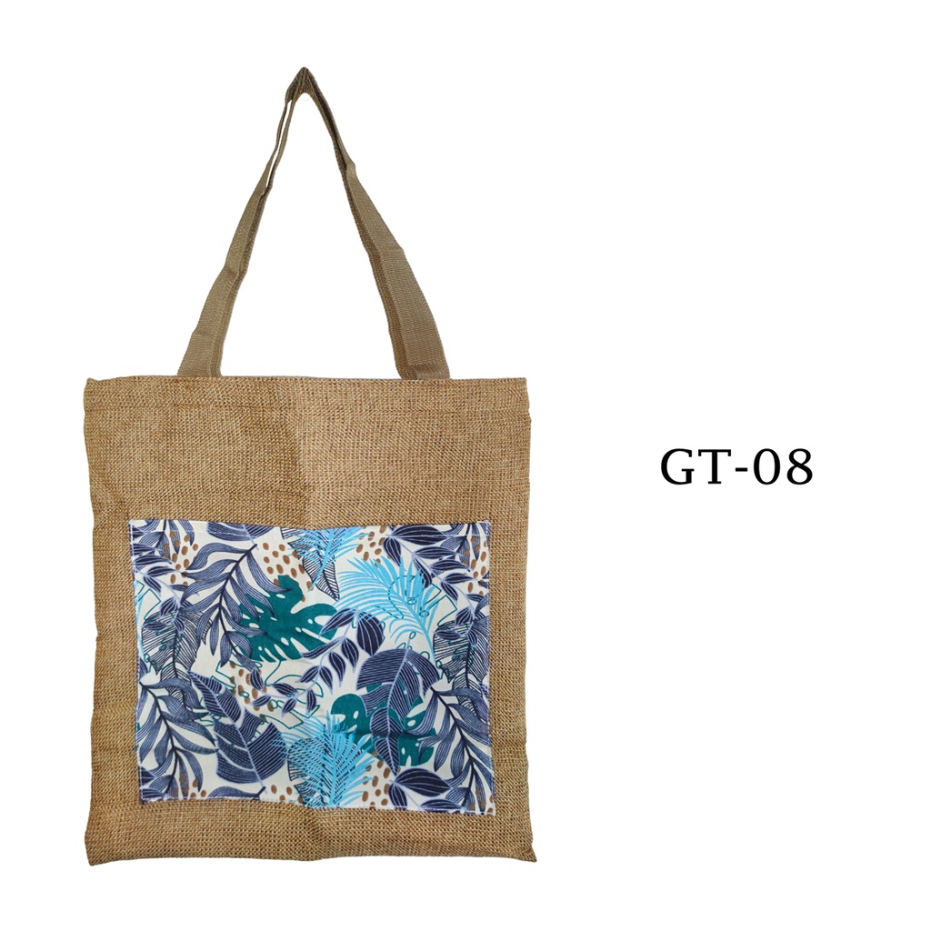 Tote Bag Goni Gail Dengan Kantong Depan Tas Tote 40x34cm Motif GT-08