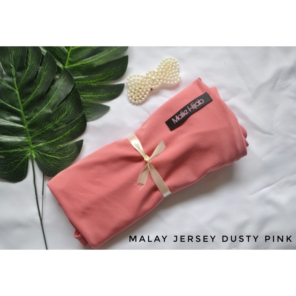 READY - Hijab Bergo Malay Jersey Premium Malie Instan Murah / Khimar Jihan (MJ)-Dusty Pink