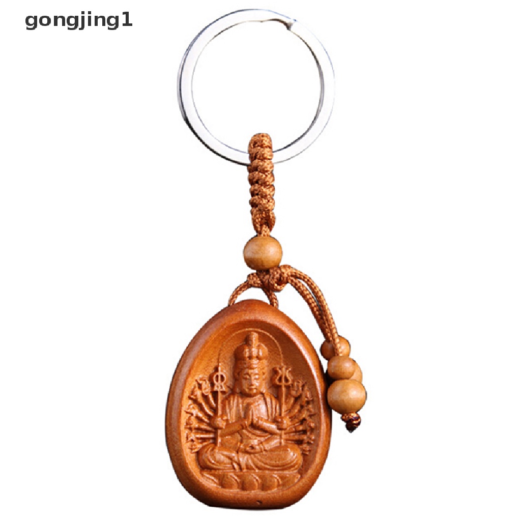 Ggg Gantungan Kunci Mobil / Tas Desain Ukiran Buddha Bahan Kayu