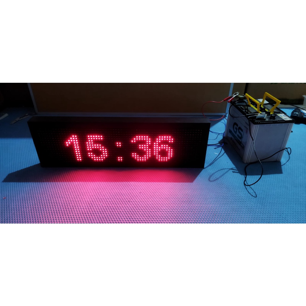 Running Text Mobil Bus Truk Merah 20x100cm Wifi Outdoor