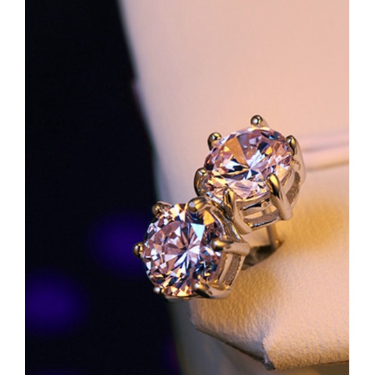 Anting bentuk mahkota pangeran mata satu - Prince Crown earrings S925 - giwang model berlian mata sa