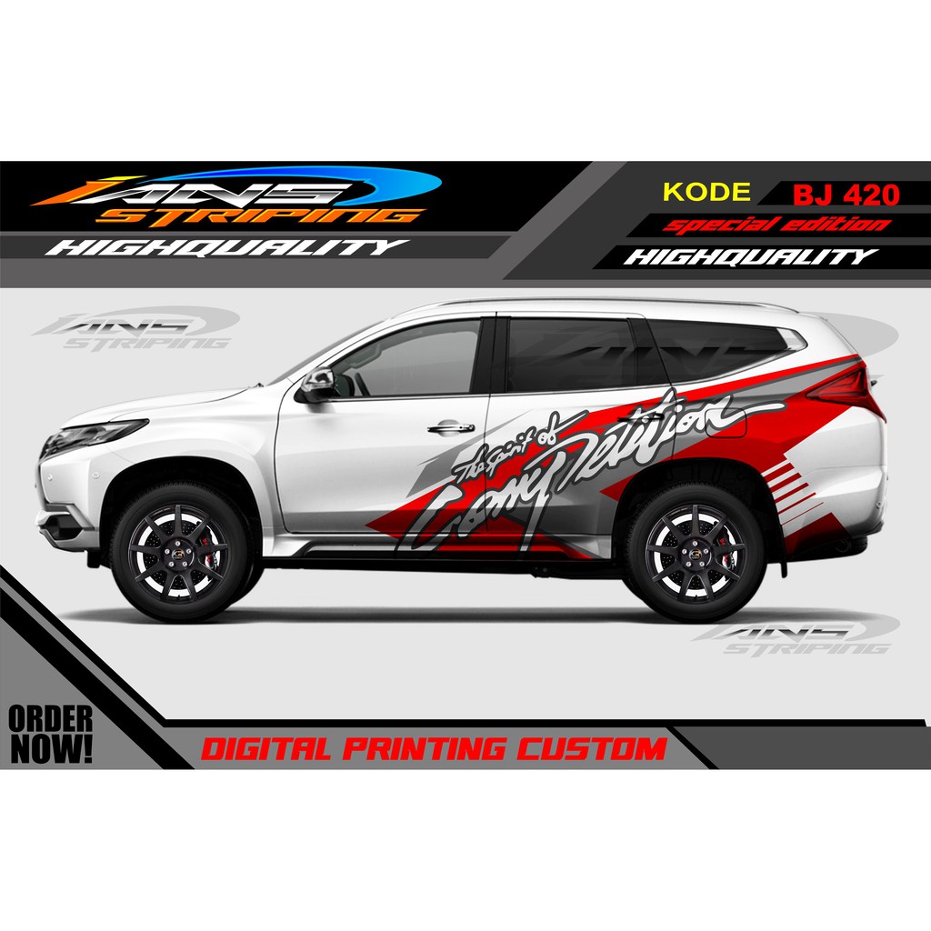 DECAL STICKER MOBIL PAJERO , FORTUNER / STICKER MOBIL / STIKER VARIASI MOBIL PAJERO