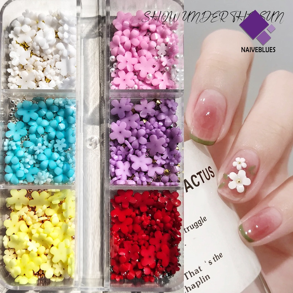 Naiveblue 1 Kotak Dekorasi Nail Art 3D Efek Visual Realistis Bahan Resin