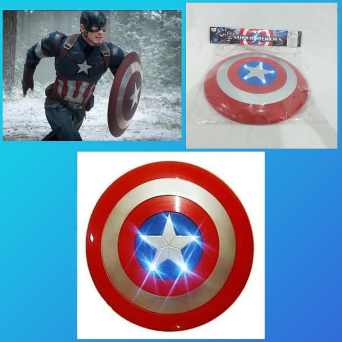 Tameng Captain America/Perisai Kapten Amerika Dilengkapi Suara Lampu