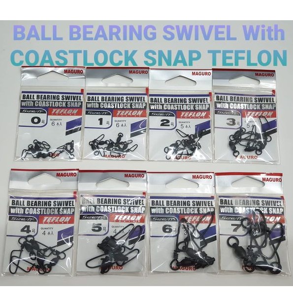 BALL BEARING SWIVEL With COASTLOCK SNAP MAGURO TEFLON COATED