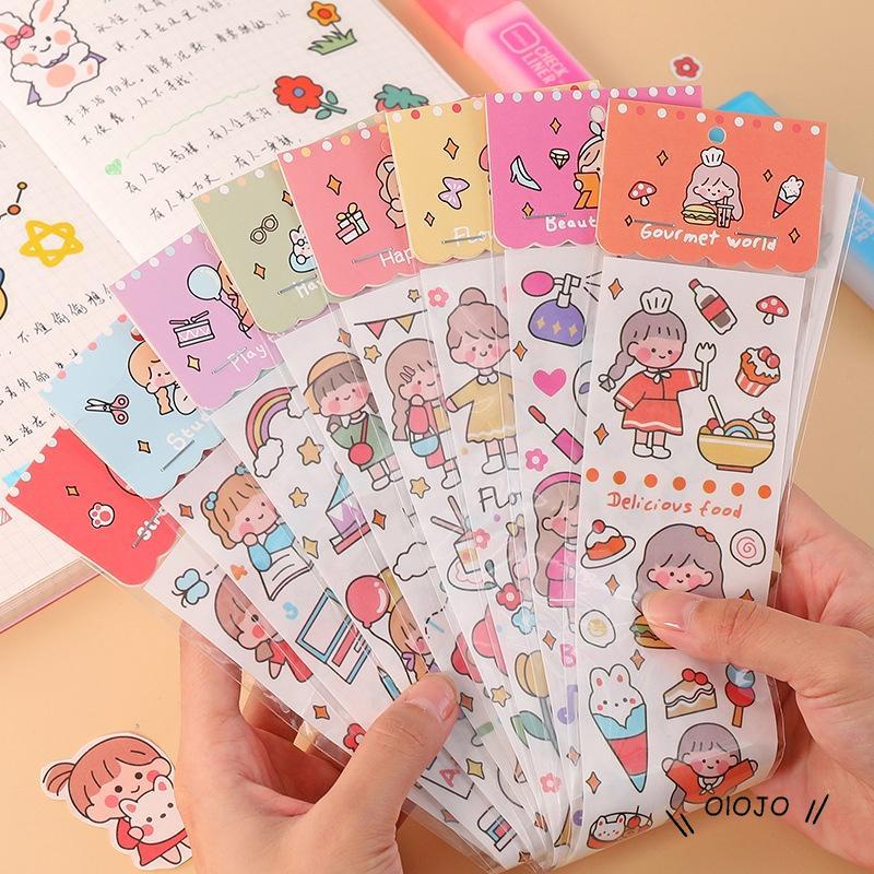 Cute Girl Fashion Art Ins Style Diy Kartun Stiker Akun Tangan - ol