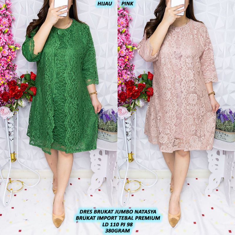 Dress Brukat Belah Nata /ld 110