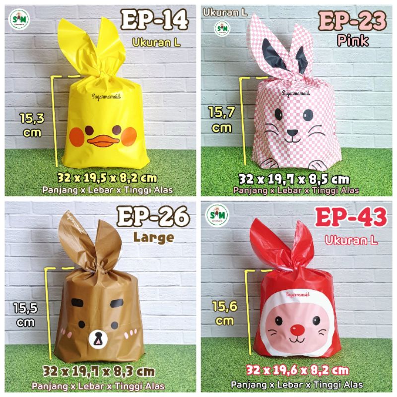 

( 10pcs ) Plastik kemasan lucu EP L kantong goodie bag Souvenir Hampers