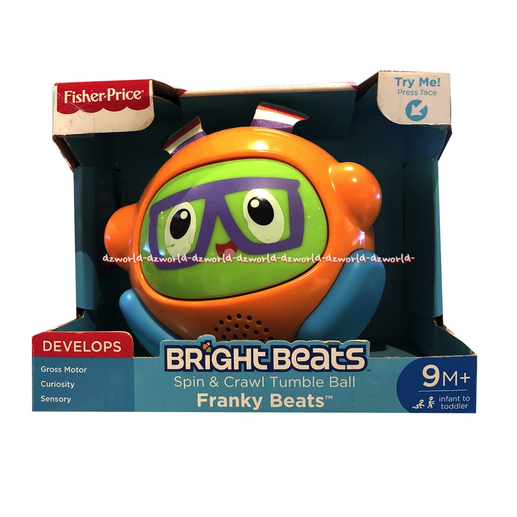 Fisher Price Bright Beat Spin &amp; Crawl Tumbler Franky Beats Mainan Bayi