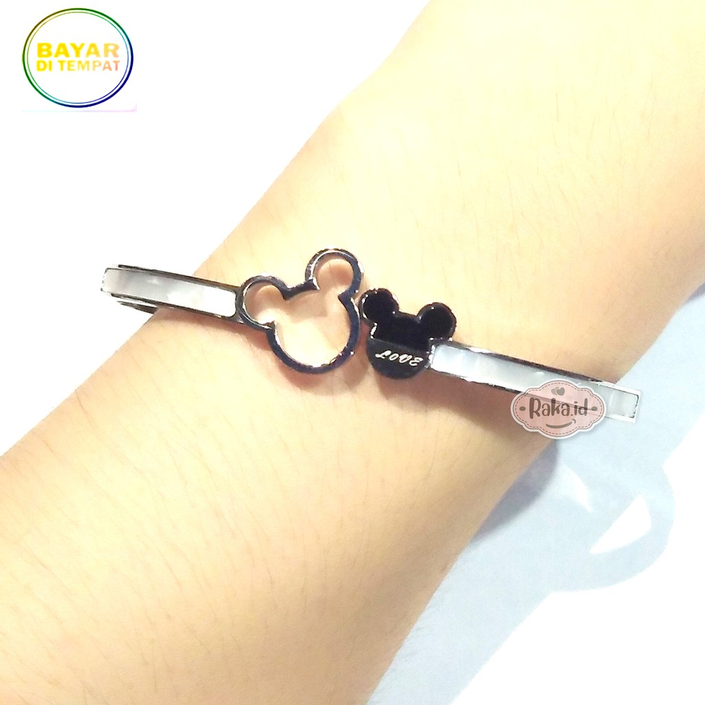 Raka Acc - Gelang Tangan Wanita Bangle 2 MICKEY TITANIUM Perhiasan Wanita 166