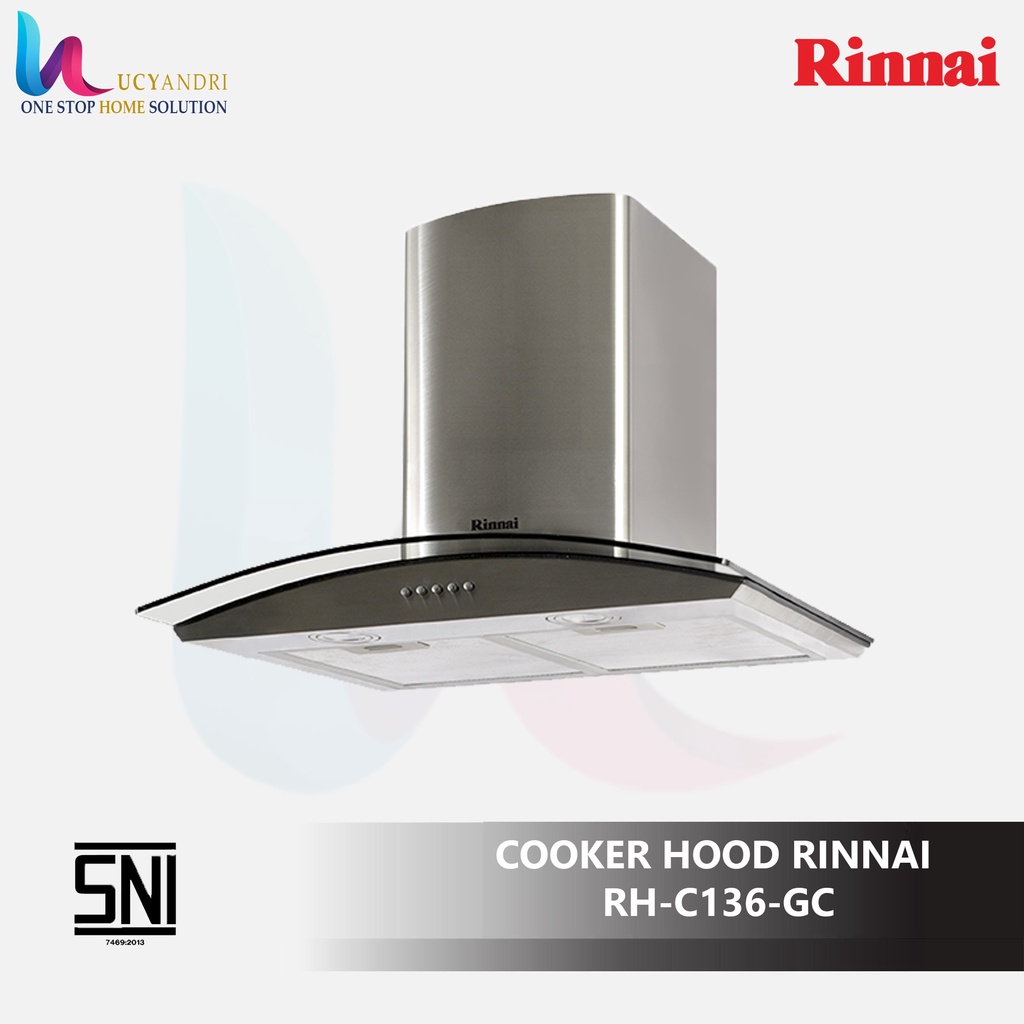 Rinnai Cooker Hood RH-C136-GC Garansi Resmi Penghisap Asap Kompor