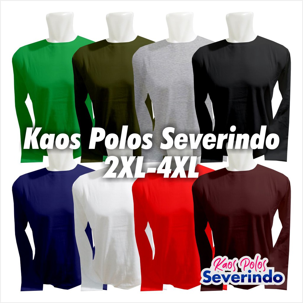  KAOS POLOS PRIA JUMBO BIG SIZE KAOS LENGAN PANJANG POLOS 