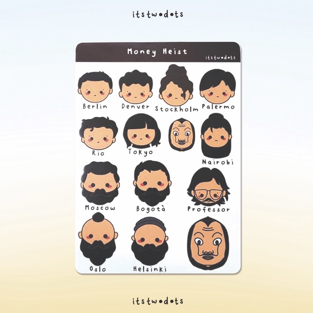 

MONEY HEIST SERIES STICKER SHEET
