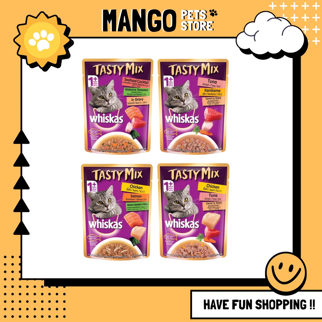 Whiskas Tasty Mix Pouch 70gr Whiskas Tasty Mix Sachet Makanan Basah