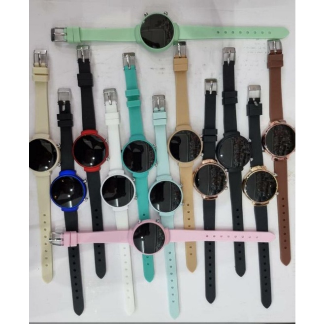 JAM TANGAN WANITA LED WATCH MONOL MINI RUBBER MURAH