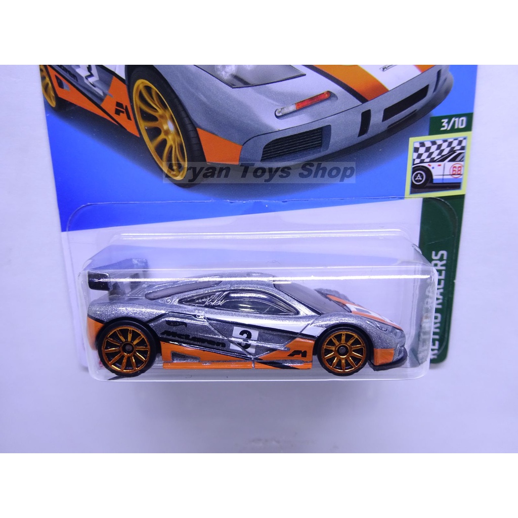 Hot Wheels McLaren F1 GTR Silver Orange no.3