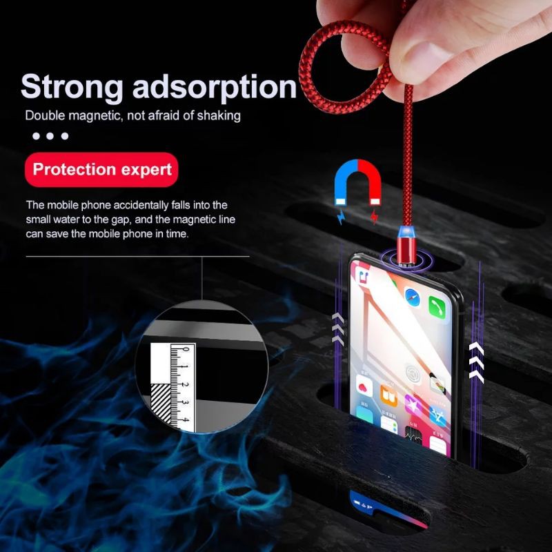 USB KABEL CHARGER MAGNETIC MICRO USB TYPEC IPHONE SUPPORT /BUBBLE FREE / COD SUPPORT