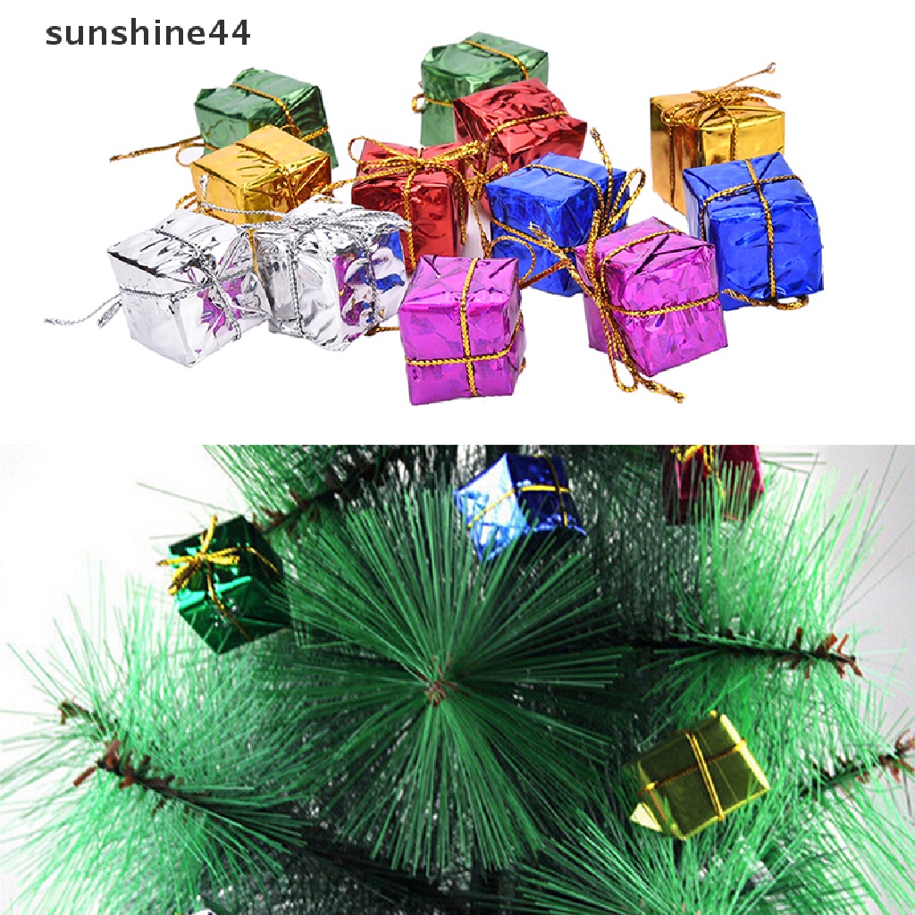 Sunshine 12Pcs Kotak Hadiah Kecil Warna-Warni Untuk Dekorasi Gantung Pohon Natal