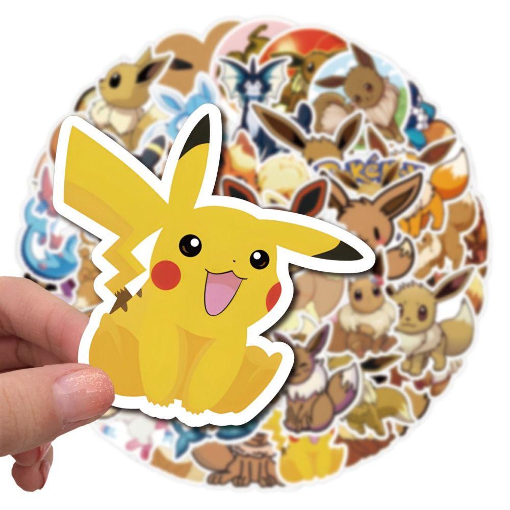 Mxbeauty Stiker Pokemon 50 Pcs DIY Kartun Klasik Anime Gitar Motor Sekolah Kantor Perlengkapan Koper Skateboard Animel Stiker